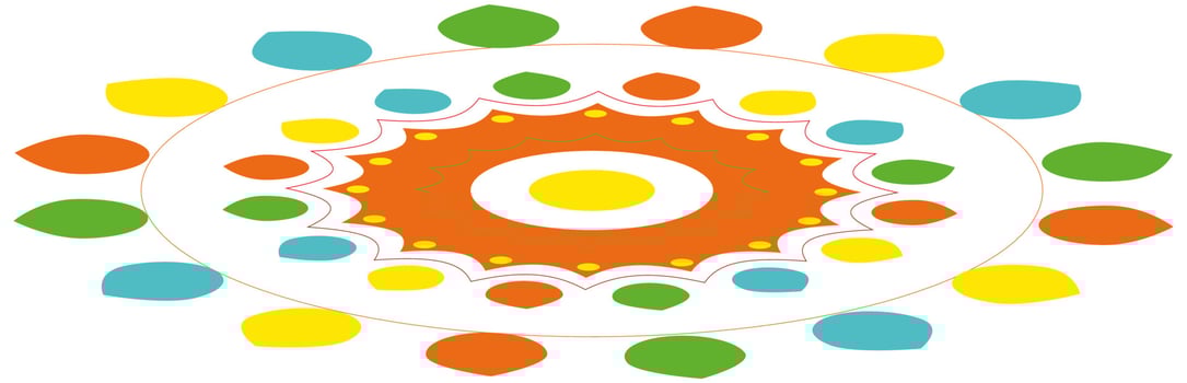 Colourful flower design of rangoli. vector