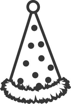Stylish birthday party hat. Line art illustration. vector