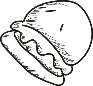 Burger in black and white color. vector