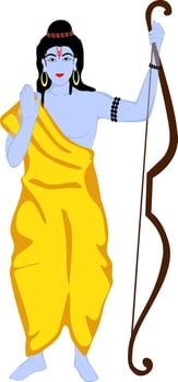Hindu mythological lord rama in blessing pose. vector