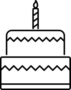 Flat illustration of Delicious Cake with Candle. vector