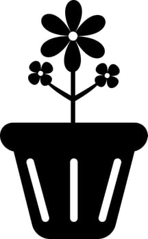 Flat style flower pot. vector