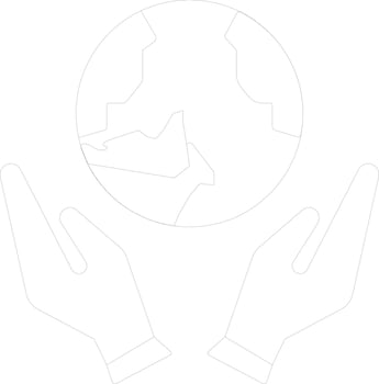 Earth globe save in human hands. vector