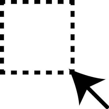Flat style selection tool in Black and White color. vector