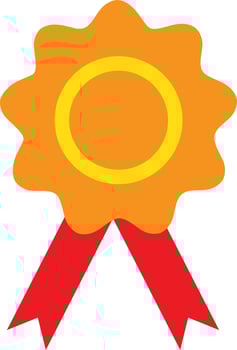 Color style of badge icon for prize concept. vector