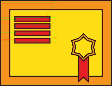 Color style of certificate icon for eduaction concept. vector