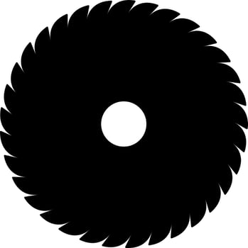 Saw blade icon in black color. vector