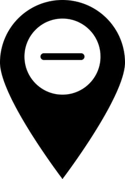 Remove location icon in Black and White color. vector