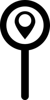 Searching location icon in Black and White color. vector