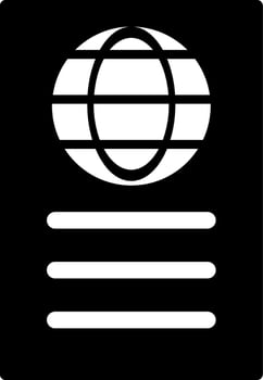 Illustration of passport glyph icon. vector