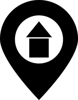 Location center glyph icon or symbol. vector