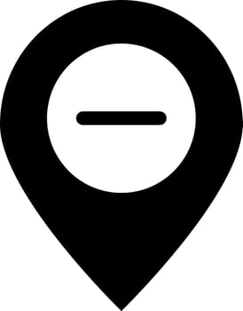 Remove location icon in Black and White color. vector