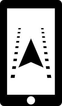 Location tracking app in smartphone icon. vector