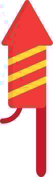 Rocket icon in yellow and red color. vector