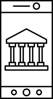 Line art icon for online payment concept. vector