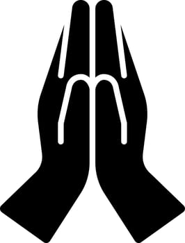 Namaste or welcome icon in black color. vector