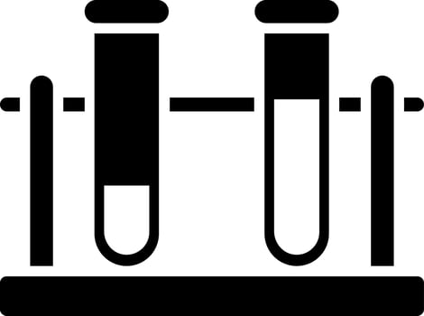 Black and White illustration of test tubes icon. vector