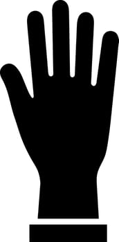 Illustration of hand glyph icon. vector