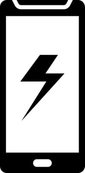 Flat style mobile charging icon. vector
