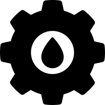 Drop in gear glyph icon or symbol. vector
