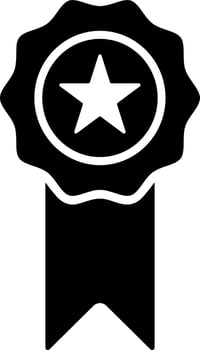 Star badge medal glyph icon in flat style. vector