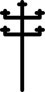 Electric pole icon in thin line art. vector