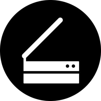 Black and White scanner icon in flat style. vector