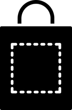 Black and White illustration of carry bag icon. vector