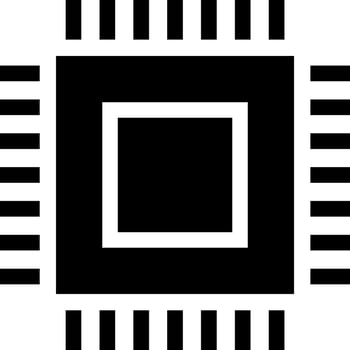 Microchip icon or symbol in Black and White color. vector