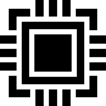 Glyph microchip icon or symbol. vector