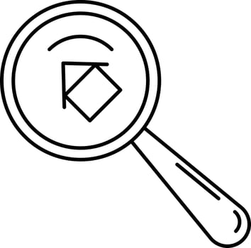 Home searching icon in line art. vector