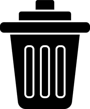 Dustbin icon or symbol in Black and White color. vector