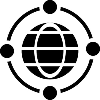 Global connection glyph icon or symbol. vector