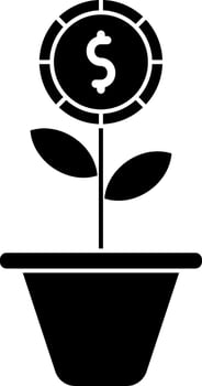 Black and White financial idea concept sign or symbol. vector