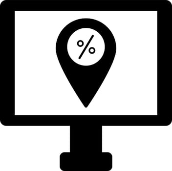 Online sale discount location center from computer icon. vector