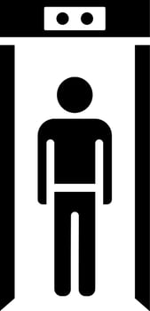 Detector gate glyph icon or symbol. vector