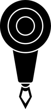 Black and White threader icon. Glyph sign or symbol. vector