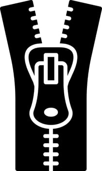 Black and White illustration of zipper icon. vector