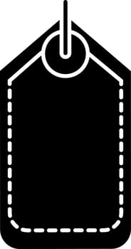 Glyph icon or symbol of tag in Black and White color. vector