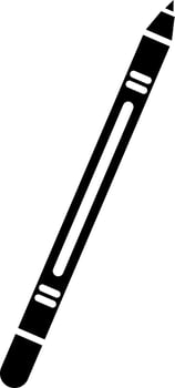 Black and White pencil icon in flat style. vector