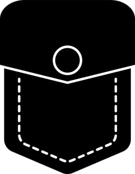 Flat style pocket icon in Black and White color. vector