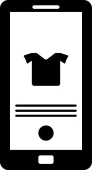 Online shopping icon with smartphone. Glyph icon or symbol. vector