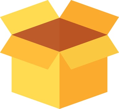 Open yellow box icon on white background. vector