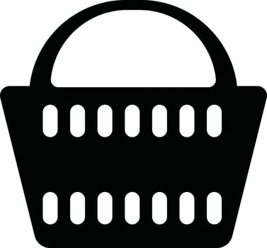 Black and White Basket icon in flat style. vector
