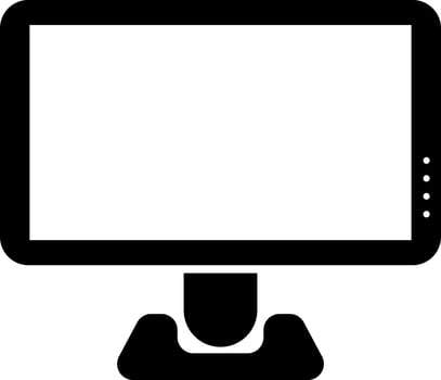 Illustration of monitor glyph icon. vector