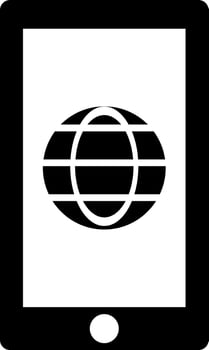 International roaming icon in Black and White color. vector