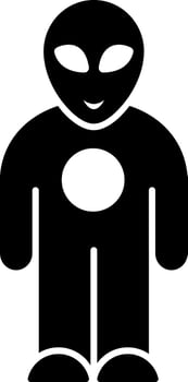 Black and White illustration of alien icon. vector