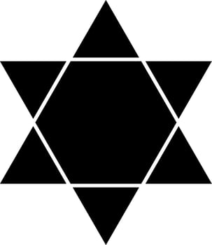 Isolated star of david icon in black color. vector