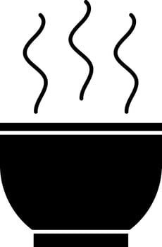 Hot tea cup glyph icon or symbol. vector