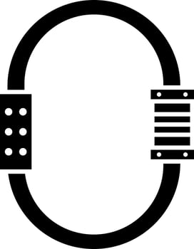Carabiner glyph icon or symbol. vector